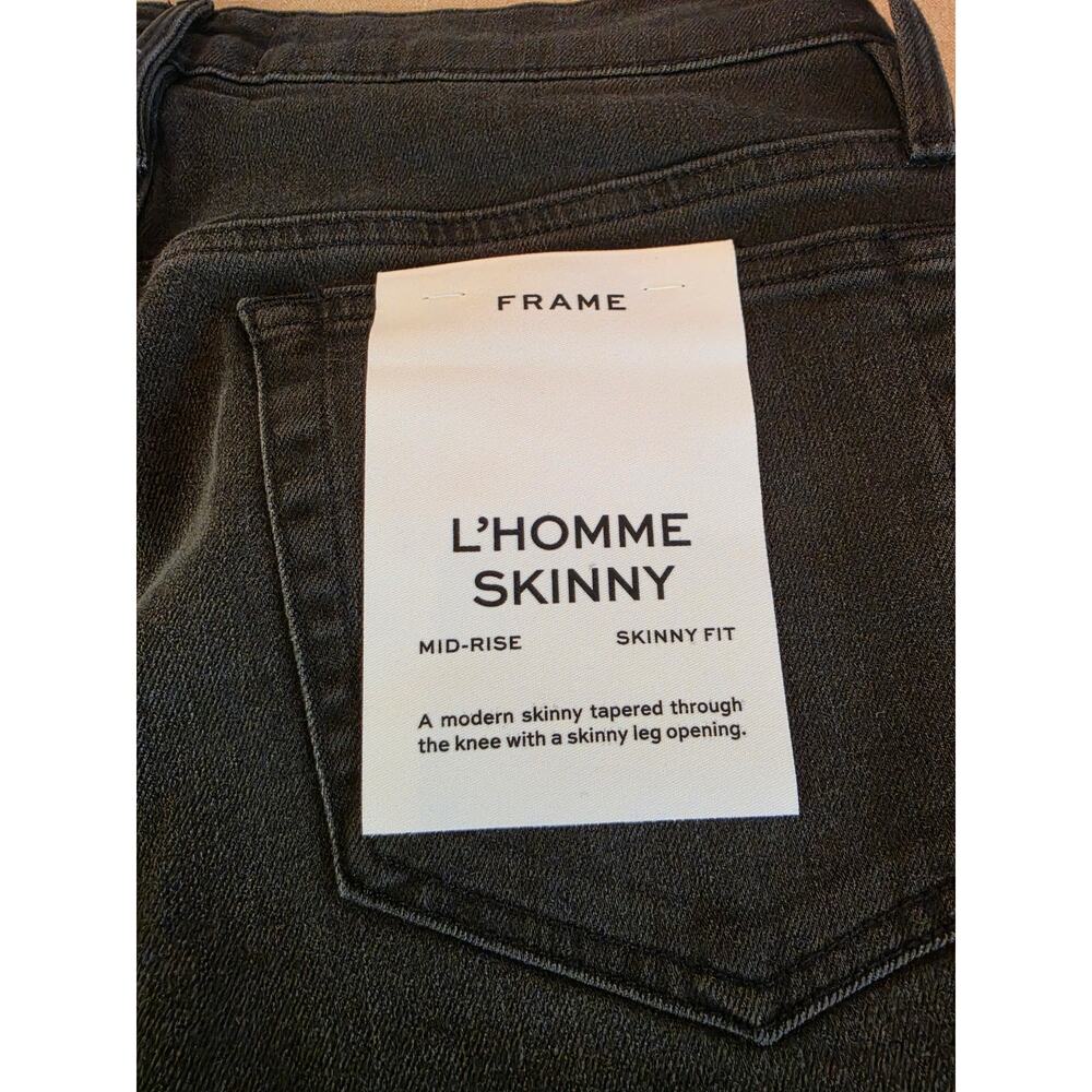 Frame L'Homme Black-Washed Mid-Rise Skinny Jean Sz 32 NWT - Picture 5 of 5